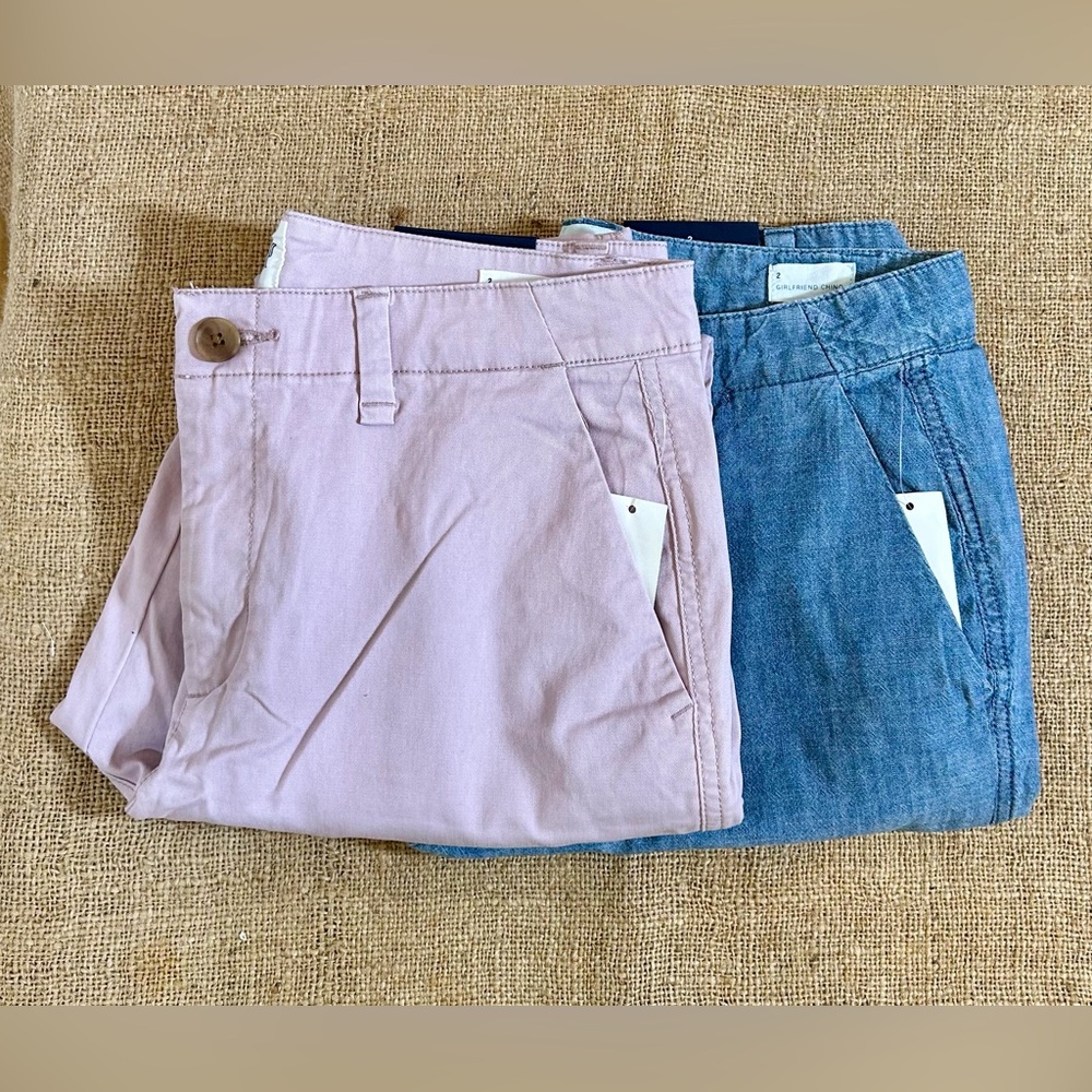 GAP GIRLFRIEND Lavender Khakis and Blue GIRLFRIEND Chinos - BUNDLE